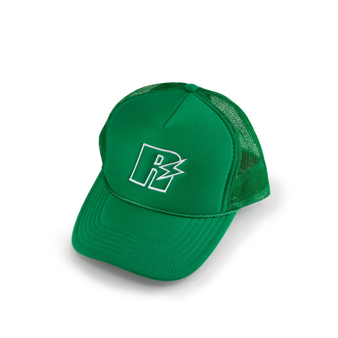 Outline Logo Mesh Hat White/Green